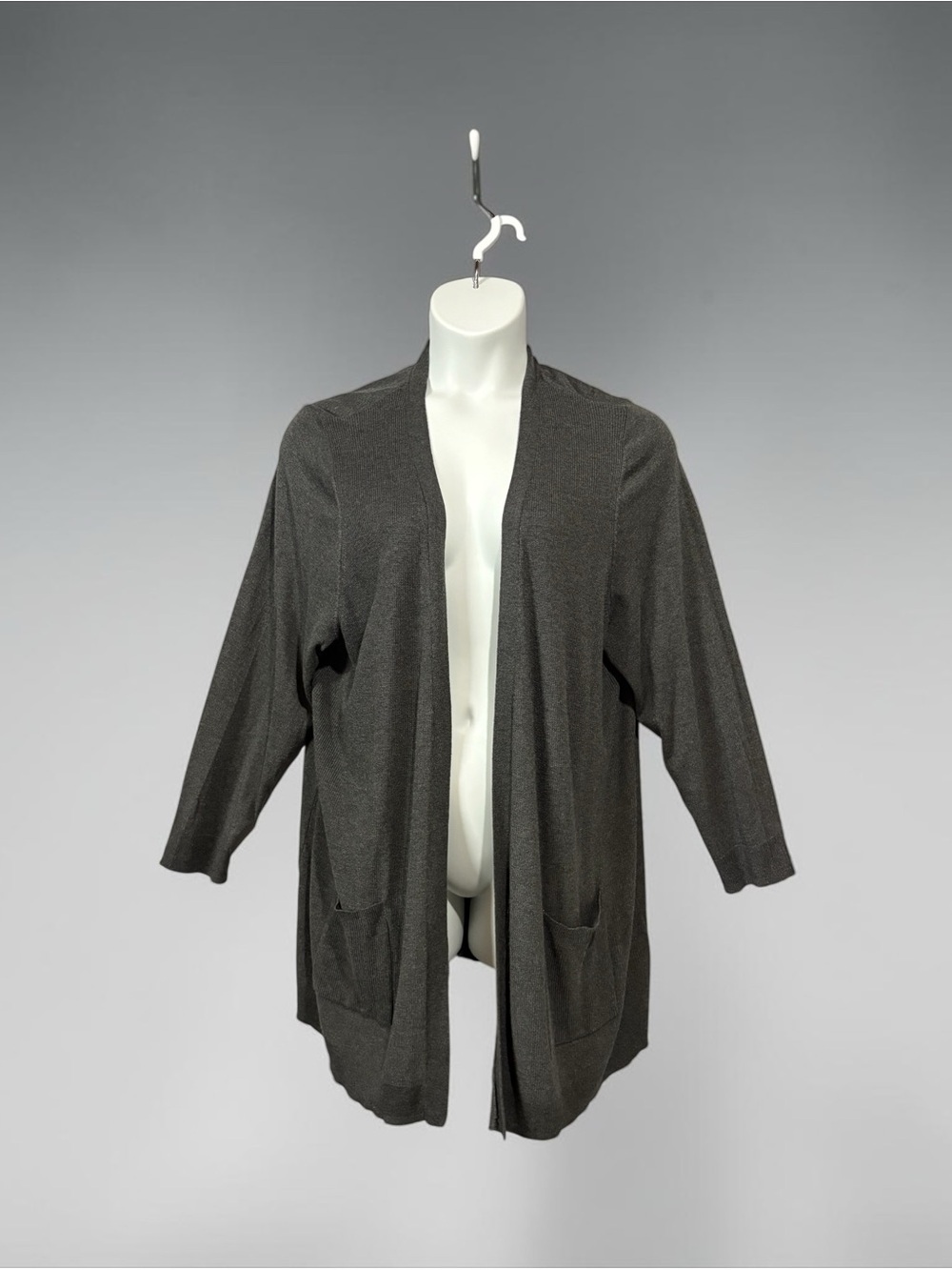 NEW, Penningtons In Every Story, 3X Open Front Cardigan Gray Plus Size